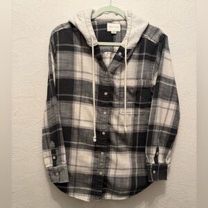American Eagle Hooded Flannel, size Small